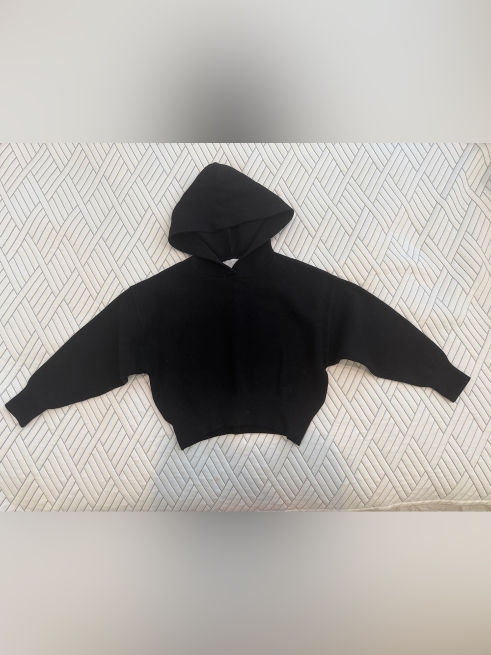 Zara Girls Black Cropped Hooded Kint